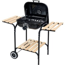 LUND Grill węglowy 99905 Zamykany, na kółkach, półki