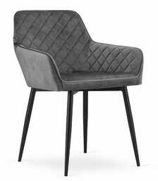 ELEGANCKIE KRZESŁO MILANO SZARY AKSAMIT ZESTAW 2 SZTUKI