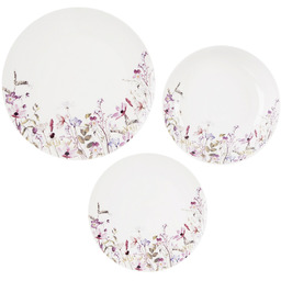 Zestaw serwis obiadowy porcelanowy kwiaty LOUKA 18 el.