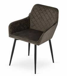 ELEGANCKIE KRZESŁO MILANO BRĄZOWY AKSAMIT ZESTAW 2 SZTUKI