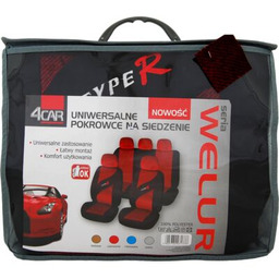 Pokrowce na siedzenia WELUR bordo 4Car