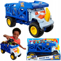 Hot Wheels Monster Truck Transporter z rampą Nosorożec