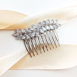 Kokonet, Grzebyk Ślubny, Srebrny Z Listkami Elegancki Błysk,