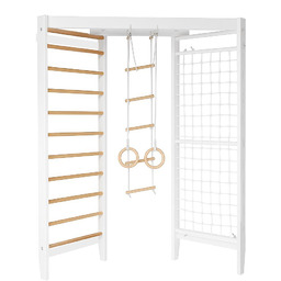 Drabinka gimnastyczna Cherry Fun biało-drewniana