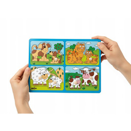 DREWNIANE PUZZLE Z UCHWYTAMI UKŁADANKA ZWIERZĘTA Z FARMY