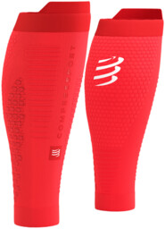 COMPRESSPORT Opaski kompresyjne na łydki R2V3 fluo red/white