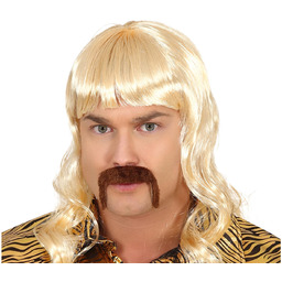 Peruka męska blond Disco + wąsy