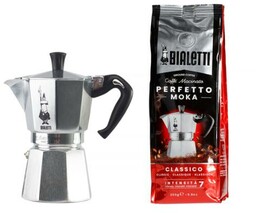 Bialetti Moka Express + kawa 250g 250ml Kawiarka