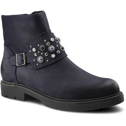 Granatowe Botki Damskie Carinii Wygodne Buty