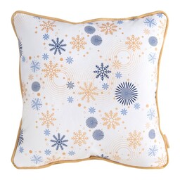 Eurofirany Poszewka świąteczna 45x45 Carol welurowa biała złota