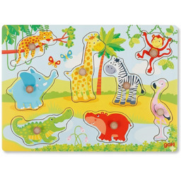 UKŁADANKA DREWNIANA FIGURKI PUZZLE DREWNIANE Z UCHWYTAMI