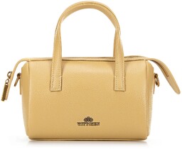 Damski kuferek ze skóry mały żółty
