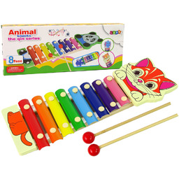 Cymbałki dla dzieci, 8-tonowe, Kotek, LeanToys