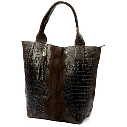 Vera Pelle shopperbag damska skóra naturalna wzór krokodyla