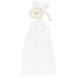 Bukieciki z organzy, biały i kremowy, 2 sztuki