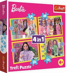 Trefl PUZZLE 4W1 WESOłY śWIAT BARBIE TREFL