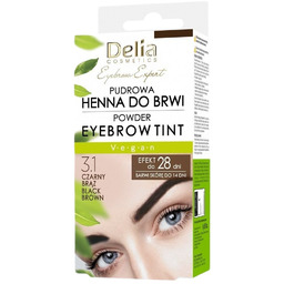 DELIA Pudrowa henna do brwi 3.1 Czarny Brąz
