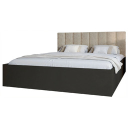 Edinos Premium Czarne nowoczesne łóżko z zagłówkiem baranek
