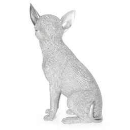 Eurofirany Figurka dekoracyjna Eldo 1 16x11x26 Pies srebrna