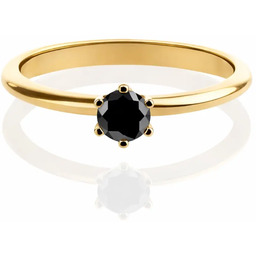 Złoty pierścionek czarny diament 0.47ct