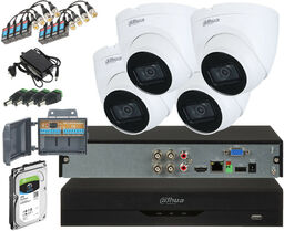 Zestaw monitoring Dahua 4 Kamery HAC-HDW1200TRQ-0280B-S5 Full HD