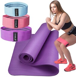 Mata Treningowa Fitness Zestaw 3 Gum Oporowych