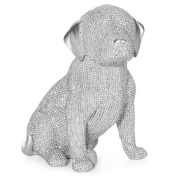 Eurofirany Figurka dekoracyjna Eldo 1 14x9x16 Pies srebrna