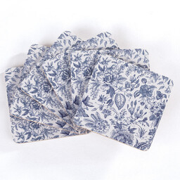 Decodoma Zestaw podkładek korkowych NIEBIESKIE KWIATY 6 szt.