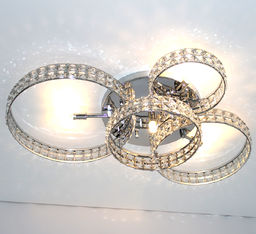 Nowoczesny plafon z pierścieniami kryształowymi 75cm - K173