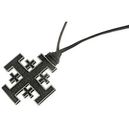 WISIOREK Z KRZYŻEM JEROZOLIMSKIM kolor czarny symbole chrześcijańskie