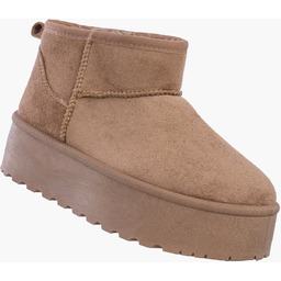 Śniegowce Damskie Buty Na Platformie Ocieplane Zimowe Beżowe