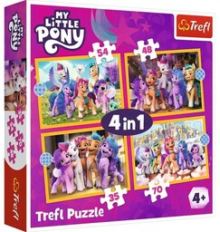 Trefl PUZZLE 4W1 POZNAJ KUCYKI PONY TREFL