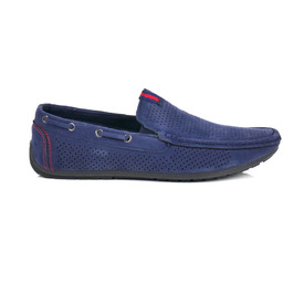 MĘSKIE MOKASYNY AŻUROWE PÓŁBUTY WSUWANE HAVER AB918L3 GRANATOWE