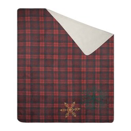 Eurofirany Koc narzuta świąteczny 200x220 Cherry czerwony zieloy