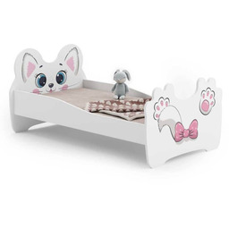 Łóżko pojedyncze Pink Cat 160x80 z materacem