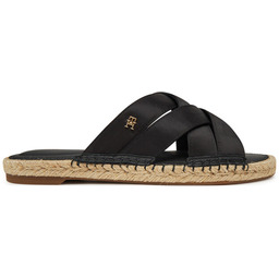Espadryle Tommy Hilfiger Satin Espadrille Mule FW0FW08502 Czarny