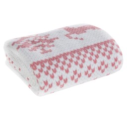 Eurofirany Koc narzuta świąteczny 200x220 Noel kremowy czerwony