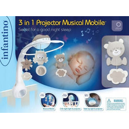 Infantino Projektor Muzyczna Karuzela 3w1 Szara 4915