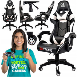 Fotel Gamingowy Extreme Gt Obrotowy Regulowany Czarny Krzesło