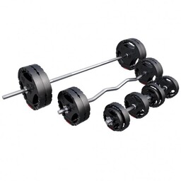 Zestaw 100kg Sztanga prosta + łamana + hantle