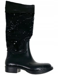 Czarne kozaki/kalosze płaskie TwoLips 36