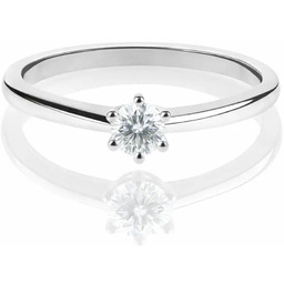 Pierścionek zaręczynowy z diamentem laboratoryjnym 0.25ct białe złoto