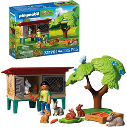PLAYMOBIL Wiejski Wiejski królik Zestaw zająców, królików, drzewa,