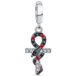 Zawieszka SREBRO 925 Charms koralik Egipski Krzyż Ankh