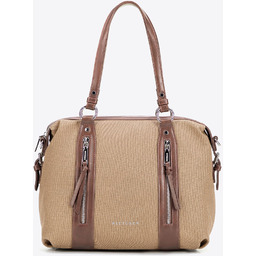 Damska shopperka z rączkami z ekoskóry beżowa