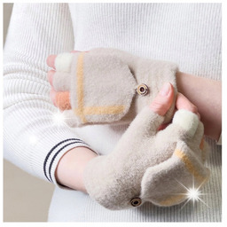 Rękawiczki Zimowe Damskie Mitenki bez Palców do Telefonu