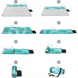 Koc Piknikowy Plażowy Kempingowy Turystyczny 200X150 Wodoodporny Turkusowy