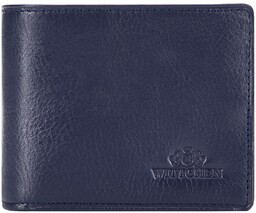 Męski portfel skórzany z RFID granatowy