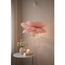 Pakamera Różowa lampa wisząca - kwiat peonia