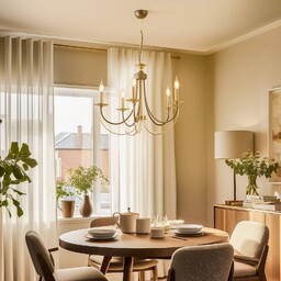 Żyrandol Ferra Lucea, możliwość ściemniania, brązowy / mosiężny,